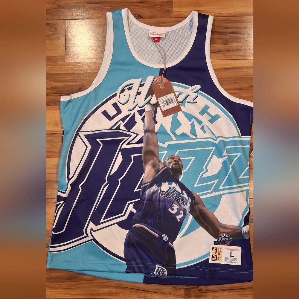 Utah Jazz Basketball Jersey Mitchell And Ness MENS SIZE LARGE Subliminal Player
